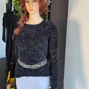 Black knitted sweater with white specs 🖤